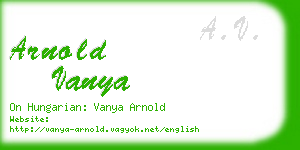 arnold vanya business card